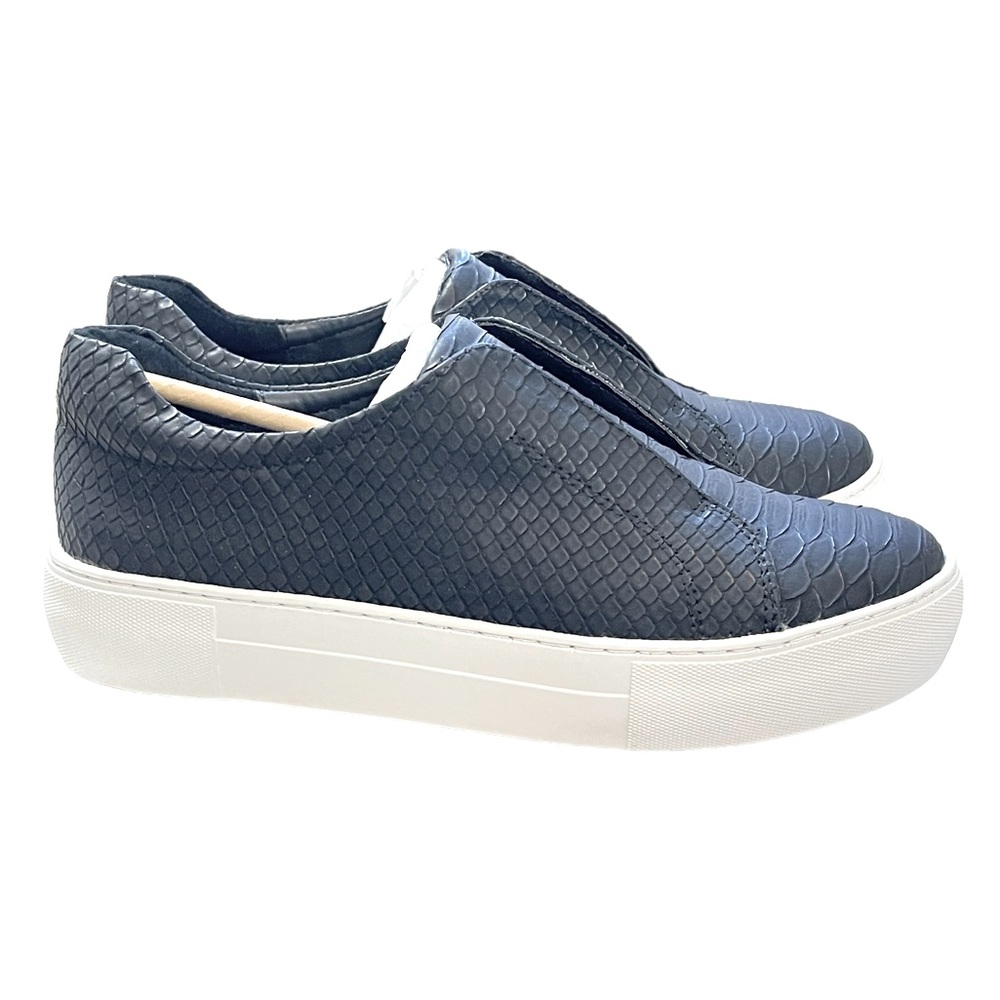 J/SLIDES ALDARA LEATHER SLIP-ON BLACK SNEAKERS SIZE 6.5 - NIB!